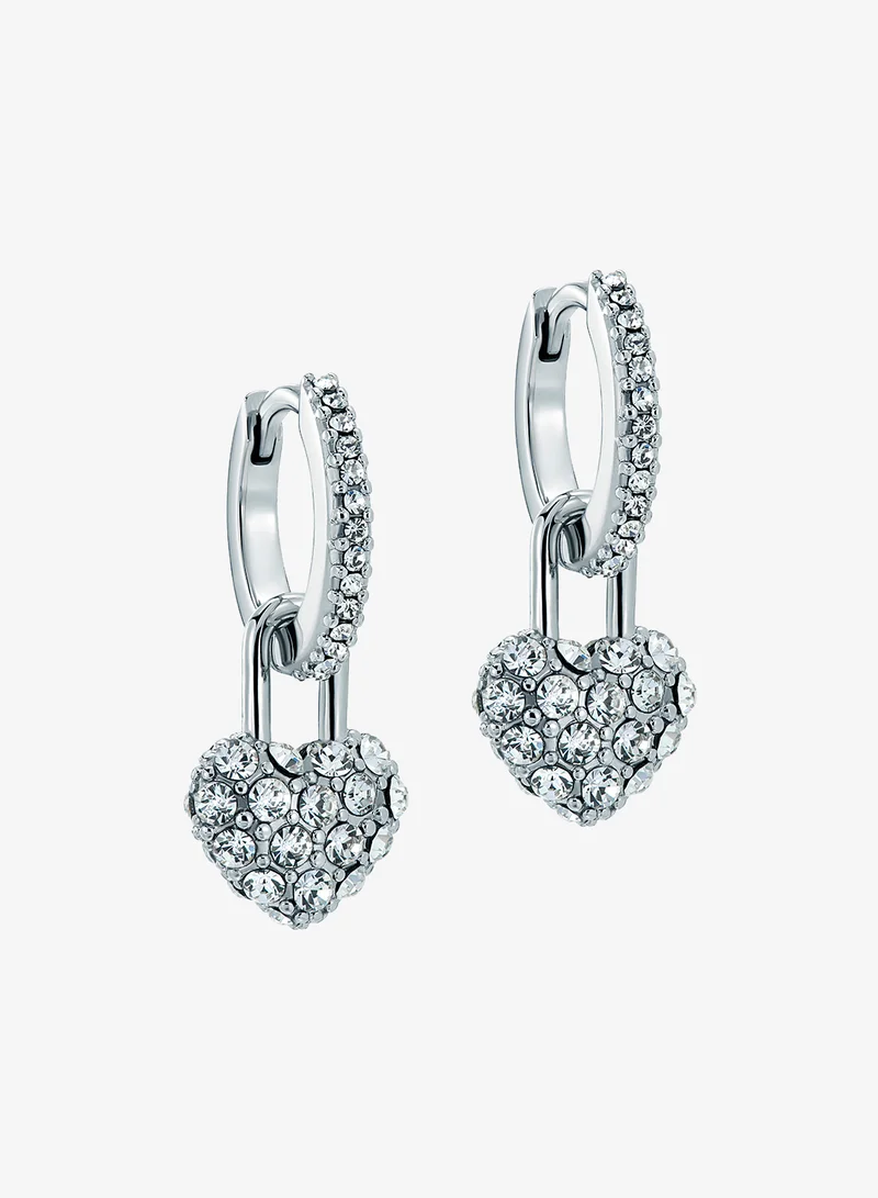 Pari Pave Crystal Padlock Huggie Earrings