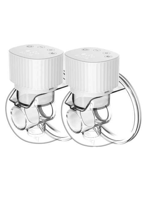 Double Electric Breast Pump Wearable Hands Free Breastfeeding Pump with 3 Modes & 9 Levels,LCD Display and Memory Function Portable Cordless Milk Pump Quiet Painless & Rechargeable