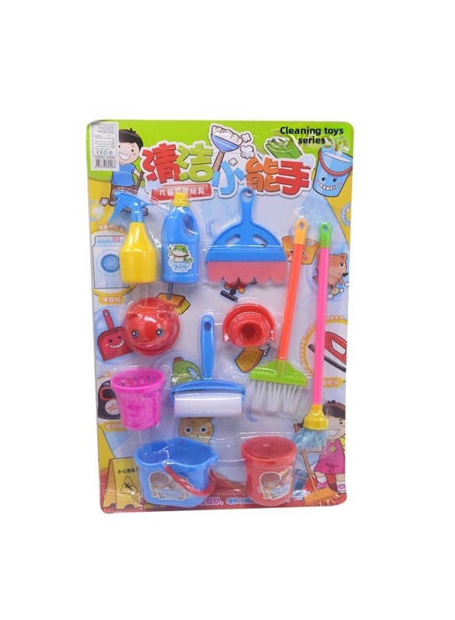 Children's Kitchen Role Play Toy Set Fishing Planting Doctor Costume Hanging Board Kit Boys Girls Pretend Play Equipment-Color:58218 Cleaning Expert - Image 1