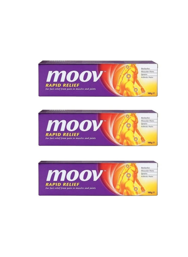 Moov Fast-acting pain relief ointment, instant effect, consisting of 3 pieces, 100g