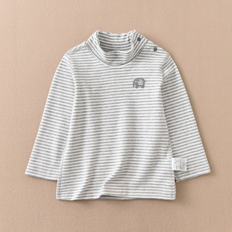 Distribution Generation Children'S Turtleneck Shirt Joker Base T-Shirt Export Japanese Sanding Velvet Pattern Boys And Girls - Image 3