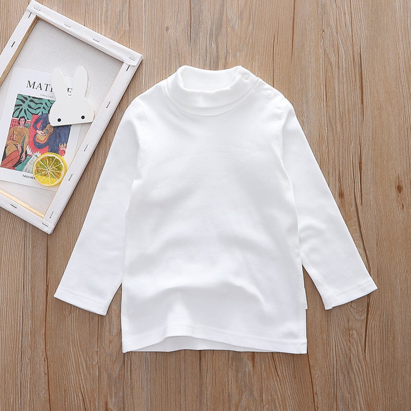 Distribution Generation Children'S Turtleneck Shirt Joker Base T-Shirt Export Japanese Sanding Velvet Pattern Boys And Girls - Image 1