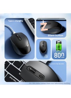Generic Wireless Mouse Bluetooth Mute Home Business Office Rechargeable Laptop Desktop Computer E-sports Game Wholesale-Specification:Snow White [bluetooth 5.2+ Wireless Version] Charging Model/button Mute  - Image 4