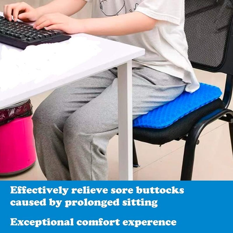 BIGXEN Egg Gel Seat Cushion Breathable Gel Cushion Chair Pads with NonSlip Cover for Home Office Car Wheelchair Honeycomb Design As Seen On TV1PCS - Image 2