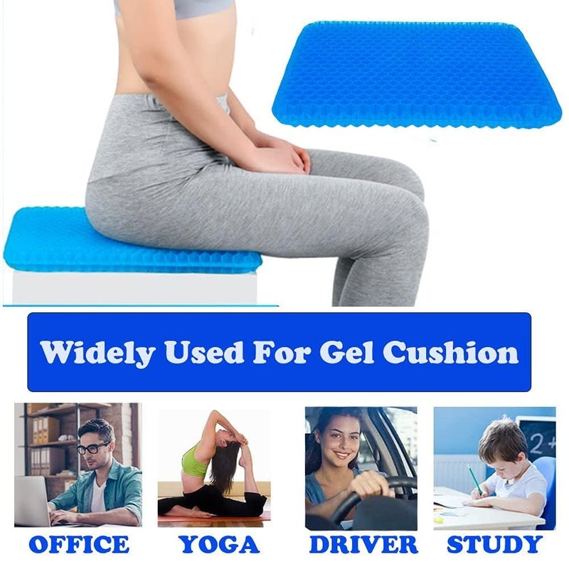 BIGXEN Egg Gel Seat Cushion Breathable Gel Cushion Chair Pads with NonSlip Cover for Home Office Car Wheelchair Honeycomb Design As Seen On TV1PCS - Image 5