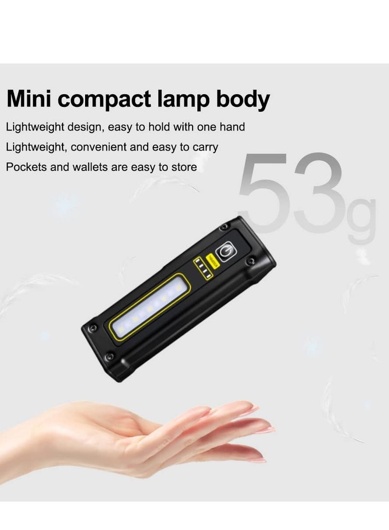 LED Small Flashlight Portable Rechargeable Work Light Super Bright Multi Use Waterproof COB Multifunctional Magnetic Suction Flashlight for Camping Walking Searching Hiking Indoor Outdoor Use - Image 2