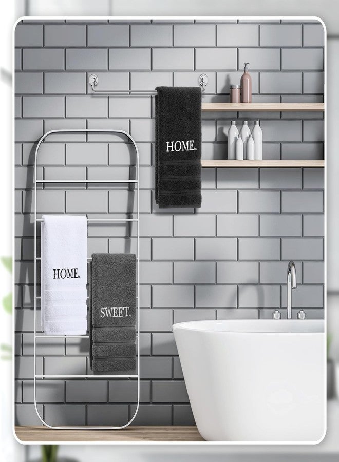 FuWeave مجموعة مناشف يد مزخرفة من 3 قطع من FuWeave، بتصميم ريفي مطرز، مصنوعة من القطن بنسبة 100%، مناسبة للحمام والمطبخ، مثالية لديكور الحمام البوهيمي (أسود، بيتي هو أحلى مكان). - Image 4