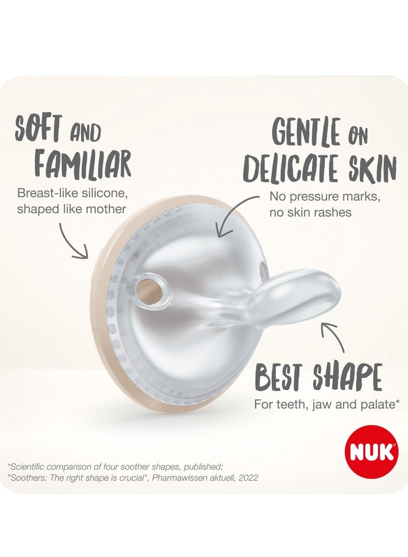 NUK Pacifiers | 2-Pack Soothers  | BPA-Free Silicone Pacifiers  |  Sleep Anti-Flatulence  |  Baby Teething Toy  | Baby  0-9M  | Blue  Gray - Image 4