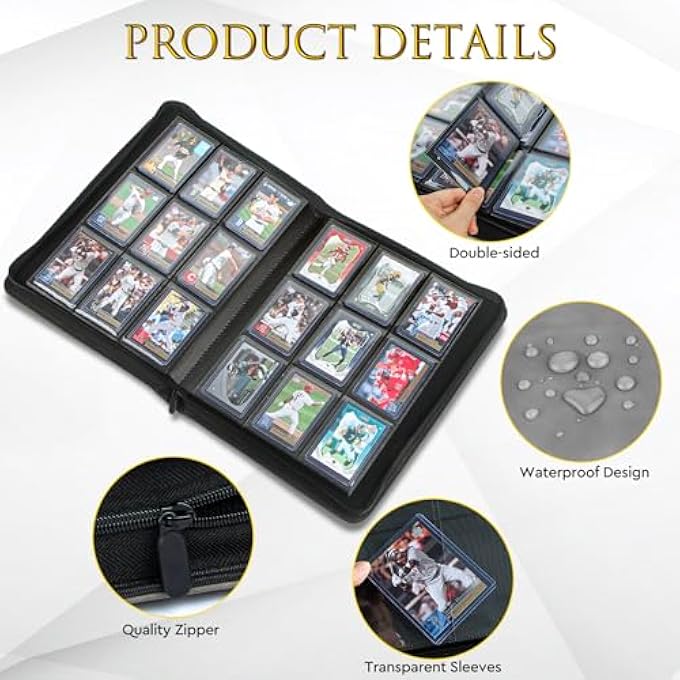 JoyHood TOP LOADER CARD ALBUM - 9 COMPARTMENTS CARD FOLDER FOR TRADING CARD WITH CASES FOR 252 TOP LOADER, TOP LOADER STORAGE HOLDER FOR SSPORT CARDS, NOT FOR CARDS WITHOUT TOP LOADER, GREY - Image 4