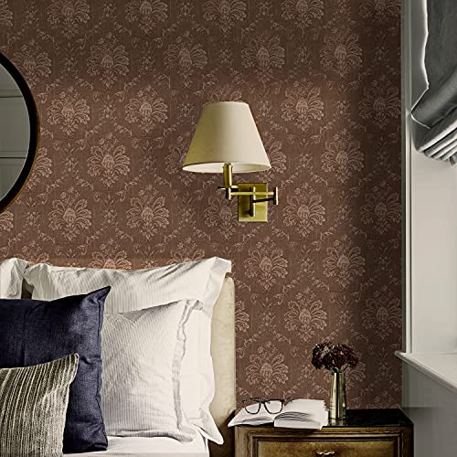 Wolpin Wall Stickers Living Room Wallpaper Damask (45 x 600 cm) Self Adhesive Waterproof - Image 3