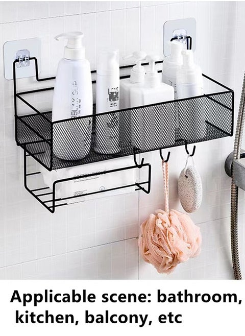 1-Piece Bathroom Kitchen Storage rack Organizer Bathroom Shelf Black 36 x 23.5 x 15.5 Centimeter