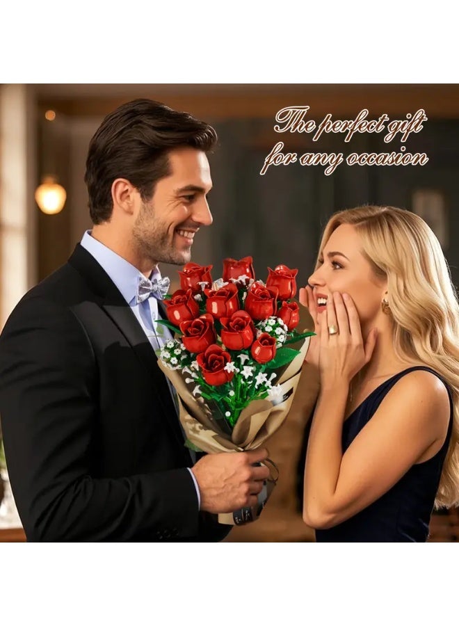 ROSE Building Block Potted Fleshy Building Block Assembly Model Uses ABS Architectural Assembly Ornaments Suitable for Boys and Girls over 6 Years Old Like to Collect New Year's Eid al-Fitr Gifts at Home - Image 3