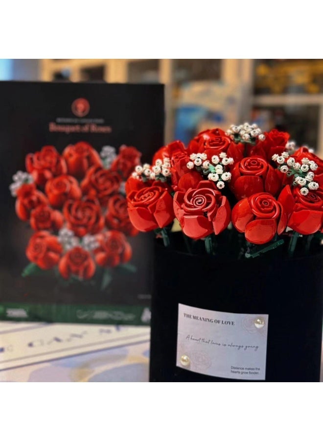 ROSE Building Block Potted Fleshy Building Block Assembly Model Uses ABS Architectural Assembly Ornaments Suitable for Boys and Girls over 6 Years Old Like to Collect New Year's Eid al-Fitr Gifts at Home - Image 5