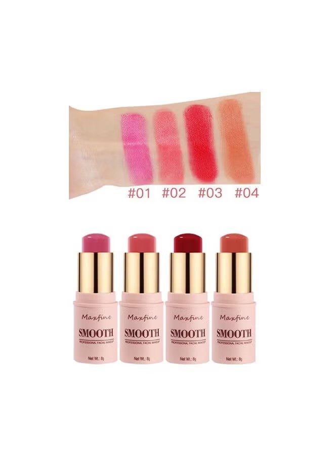 Maxfine Smooth Professional Facial Makeup, Cheeks & Lips and Eyes, 3 in 1 Creamy Blush,Moisturizing and Delicate Long Lasting Makeup Retention (#03) - Image 4