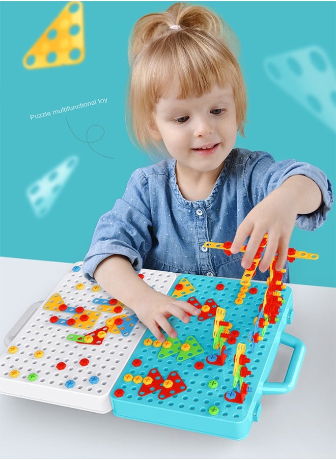 GROIC - 276pcs STEM Learning Toys Construction Engineering Building Block Games with Drill & Screw Driver Tool Set For Kids - Image 1
