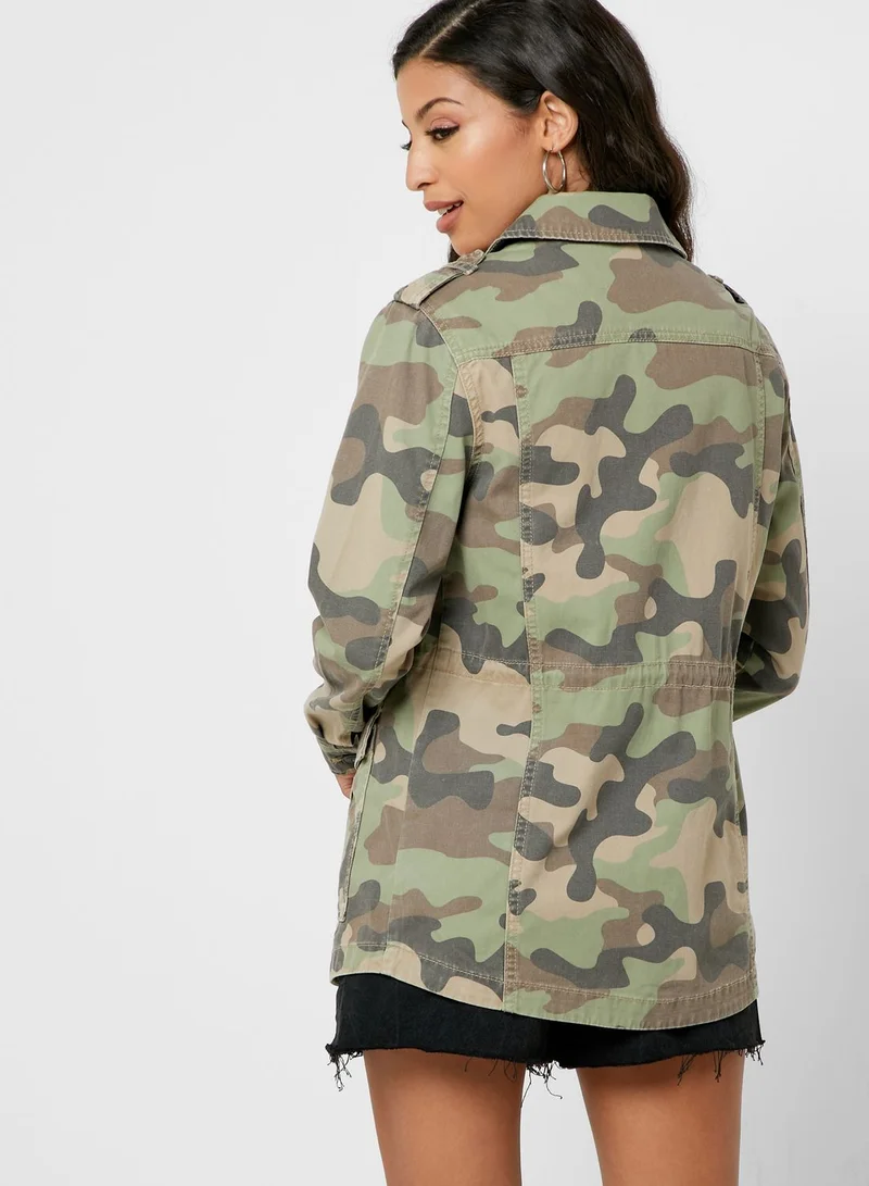 NEW LOOK Oversized Camo Print Jacket
