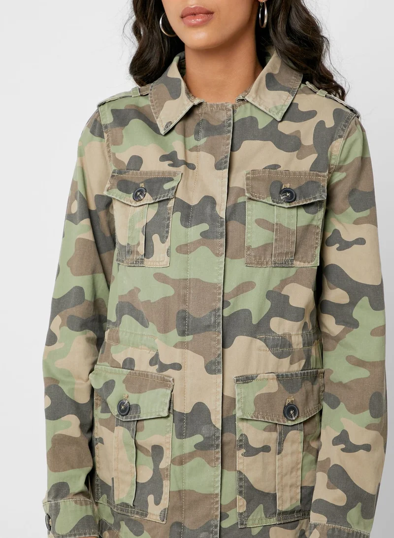 NEW LOOK Oversized Camo Print Jacket