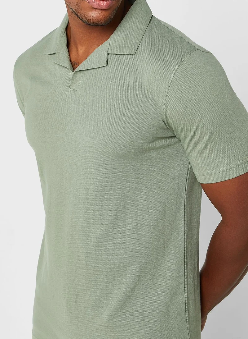 Robert Wood Notch Collar Polo Shirt