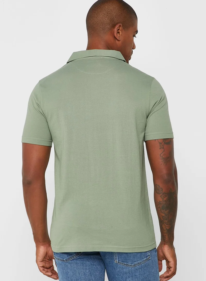 Robert Wood Notch Collar Polo Shirt