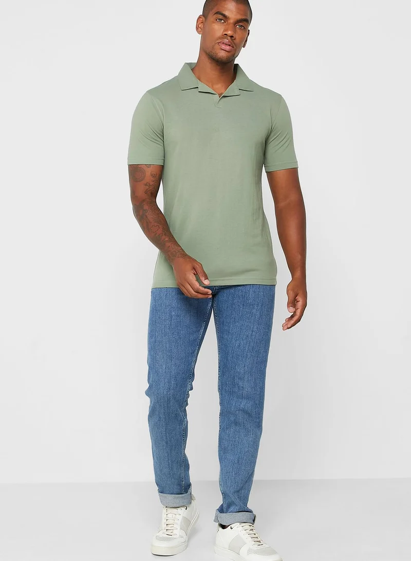 Robert Wood Notch Collar Polo Shirt
