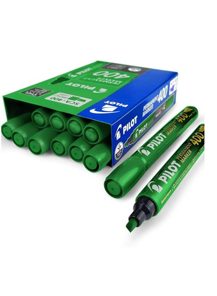 PILOT 12-Piece Broad Chisel Tip Permanent Marker 400 Green - Image 1