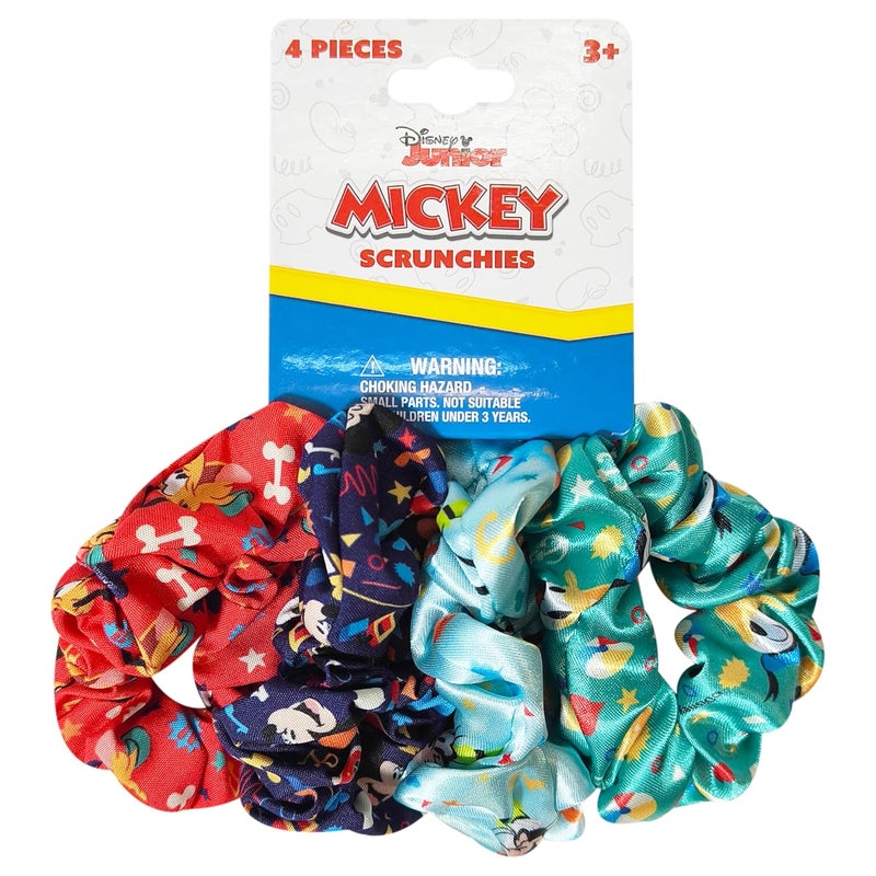 LUV HER Disney Mickey Scrunchies for Girls of All Ages  4 Large Hair Scrunchies for Girls  4 Printed Scrunchies with Your Favorite Characters  Hair Accessories for girls 3