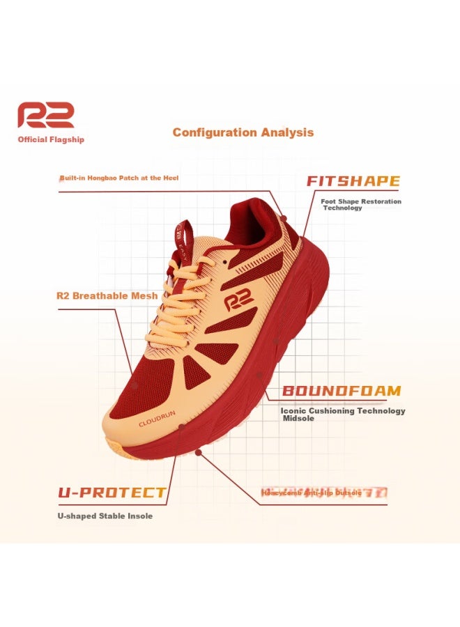 R2 Real Run New Cloud Run حذاء رياضي Easy Thick Sole مع نعل سميد مبطّن يمتص الصدمات للمشي والجري والقفز بالحبل للرجال والنساء - Image 3