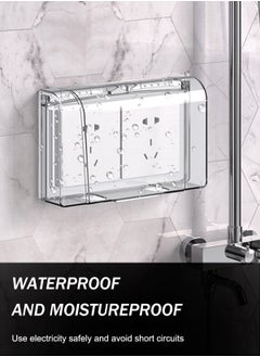 HomarKet Socket Cover Box, Childproof Electrical Outlet Protector, Waterproof Plug & Light Switch Guard, Baby Proofing Safety for Home Security, 86-Type Double-Position Socket Cover (Transparent)  - Image 1