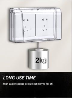 HomarKet Socket Cover Box, Childproof Electrical Outlet Protector, Waterproof Plug & Light Switch Guard, Baby Proofing Safety for Home Security, 86-Type Double-Position Socket Cover (Transparent)  - Image 3