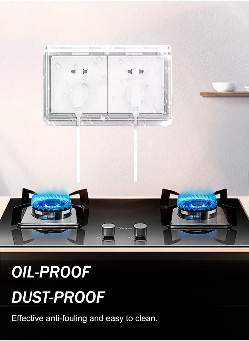 HomarKet Socket Cover Box, Childproof Electrical Outlet Protector, Waterproof Plug & Light Switch Guard, Baby Proofing Safety for Home Security, 86-Type Double-Position Socket Cover (Transparent)  - Image 4