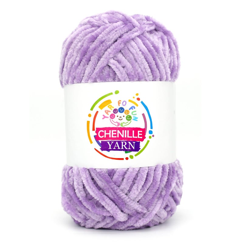 100g Velvet Chenille Yarn for CrochetingPurple Fluffy Velvet Plush Yarn Thick Soft Chunky Chenille Yarn Baby Blanket Yarn for Crocheting Knitting BeginnersPurple