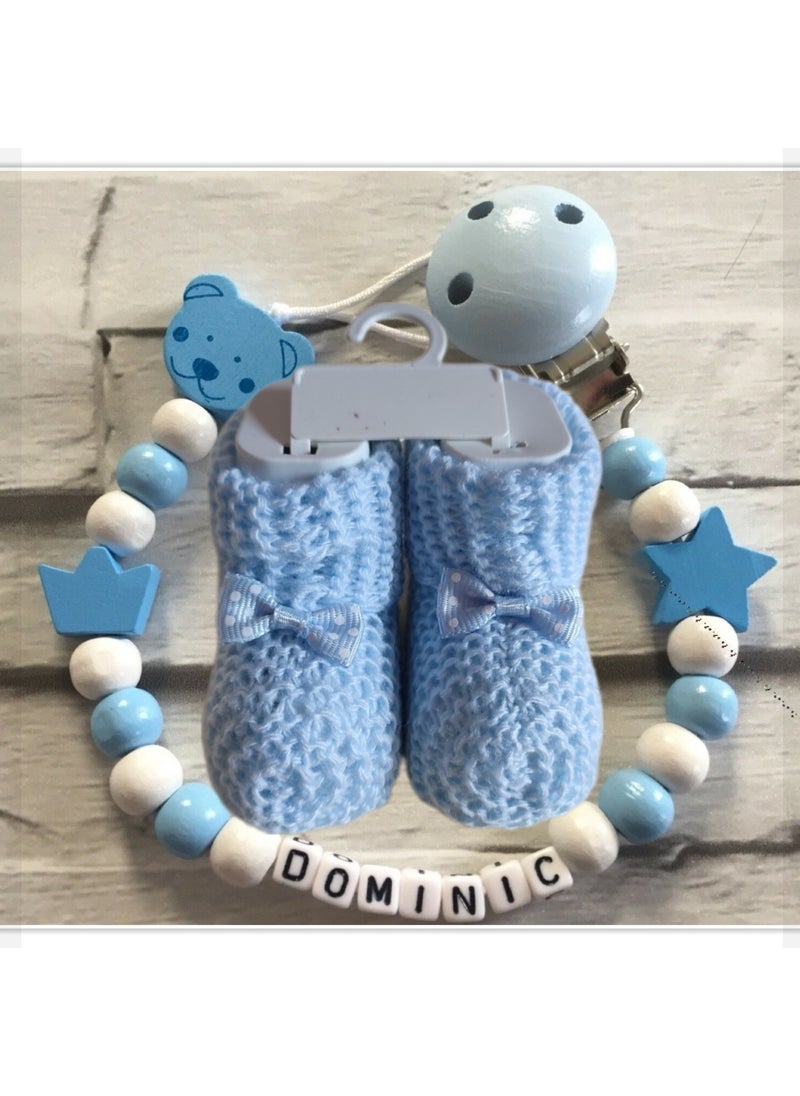 Named Baby Pacifier Chain and Booties Set BEZYI959 - pzsku/ZB638709D1EEDB2143C2CZ/45/_/1725789968/91f8a541-8d8f-49d2-ba09-a4b8237d8d04