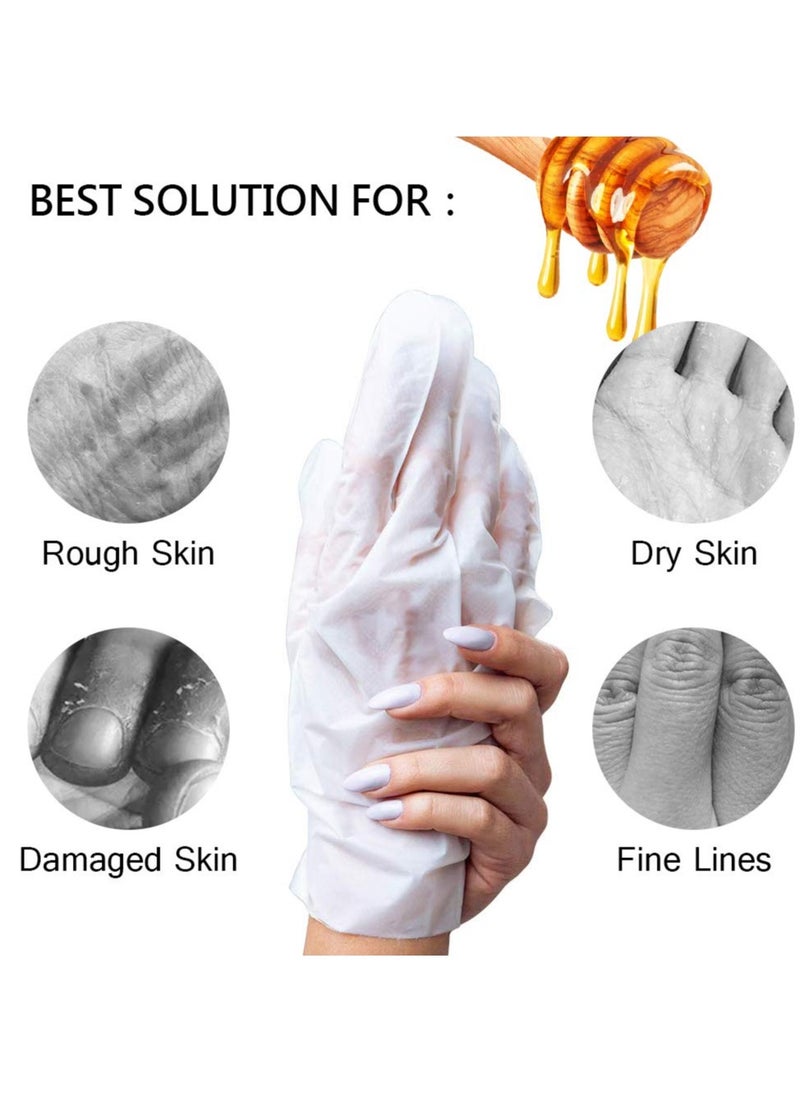 Mond'sub MOND'SUB 5 Pairs of Honey and Almond Best Hydrating Hand & Nail Mask - Best Deep Moisturizing Gloves for Dry Hands  - Image 5