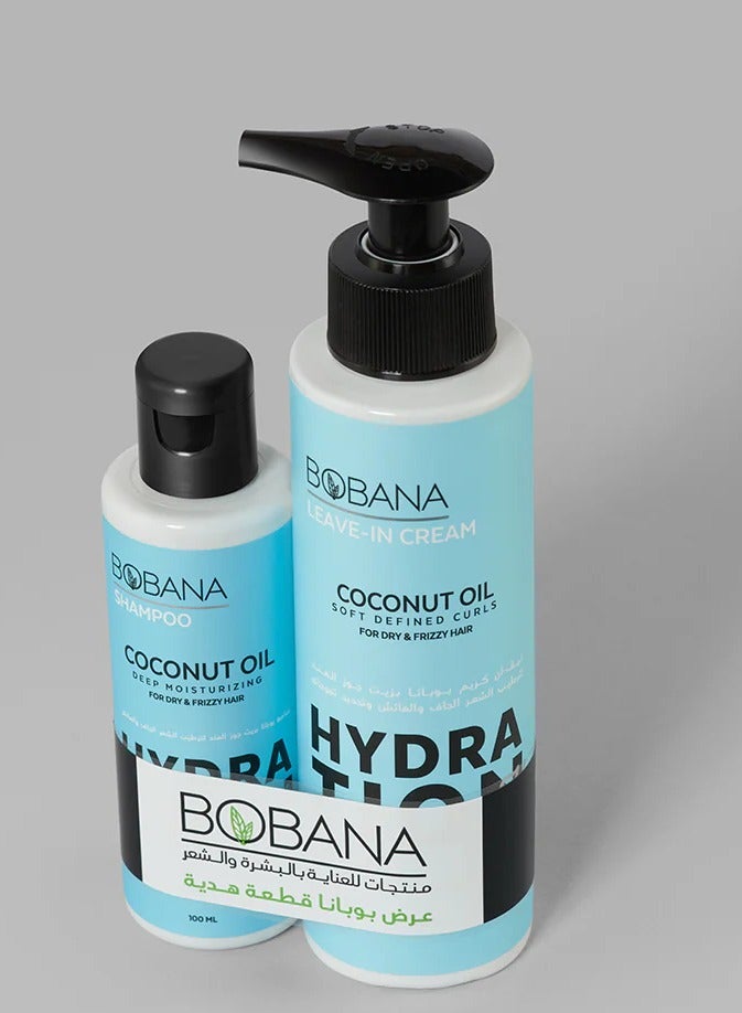 بوبانا كريم ليف إن بزيت جوز الهند 200 مل + شامبو بزيت جوز الهند 100 مل
