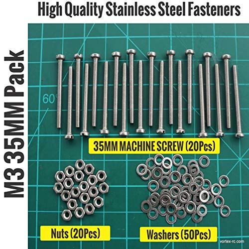 M3 35MM Machine Screw High Quality Stainless Steel Fasteners Nut Bolt Washers Set 