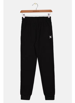 Hurley Kids Boy Sportswear Fit Embroidered Logo Training Sweatpants, Black  - Image 1