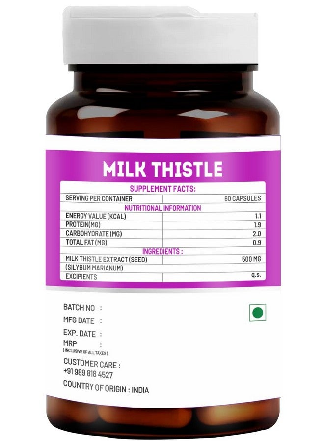 VITAWIN Milk Thistle Capsules (Pack Of 60), 500 mg, Ultimate Health & Nutrition Supplements For Cleansing & Body Detox (For Men & Women) (1) - Image 3