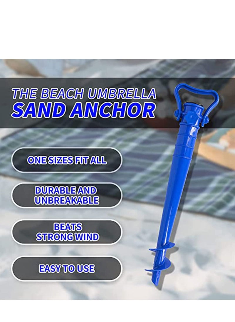 SYOSI 2PCS Adjustable Beach Umbrella Ground Anchor Spike Stretch Sand Stand Holder for Sun Beach Garden Patio Fishing Pole Blue  - Image 5