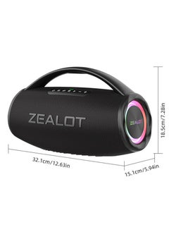 Zealot ZEALOT S97 80W Bluetooth Speaker 16000mAh Battery 36-Hours Playtime Waterproof IPX5 Outdoor Portable Speaker Loud Stereo Booming Bass TF Card/U-Disk/AUX,For Mobile/tablet/PC/TV For Indoor/Outdoor  - Image 2
