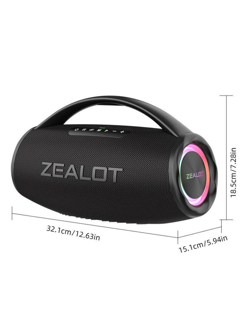Zealot - ZEALOT S97 80W Bluetooth Speaker 16000mAh Battery 36-Hours Playtime Waterproof IPX5 Outdoor Portable Speaker Loud Stereo Booming Bass TF Card/U-Disk/AUX,For Mobile/tablet/PC/TV For Indoor/Outdoor - Image 1