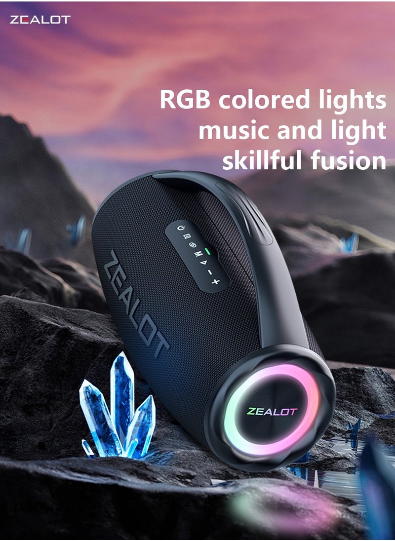 Zealot - ZEALOT S97 80W Bluetooth Speaker 16000mAh Battery 36-Hours Playtime Waterproof IPX5 Outdoor Portable Speaker Loud Stereo Booming Bass TF Card/U-Disk/AUX,For Mobile/tablet/PC/TV For Indoor/Outdoor - Image 1