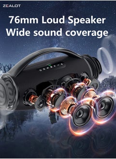 Zealot ZEALOT S97 80W Bluetooth Speaker 16000mAh Battery 36-Hours Playtime Waterproof IPX5 Outdoor Portable Speaker Loud Stereo Booming Bass TF Card/U-Disk/AUX,For Mobile/tablet/PC/TV For Indoor/Outdoor  - Image 3