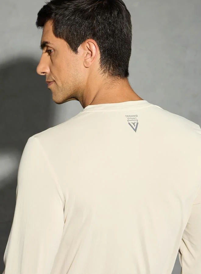 Technosport Technosport Solid Round Neck Long Sleeve T-Shirt