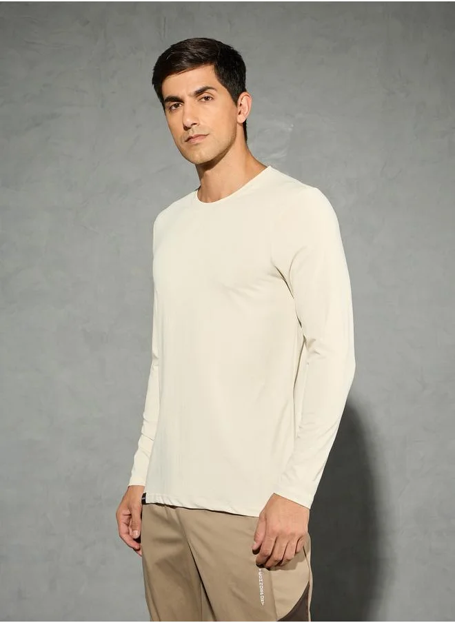 تكنوسبورت Technosport Solid Round Neck Long Sleeve T-Shirt