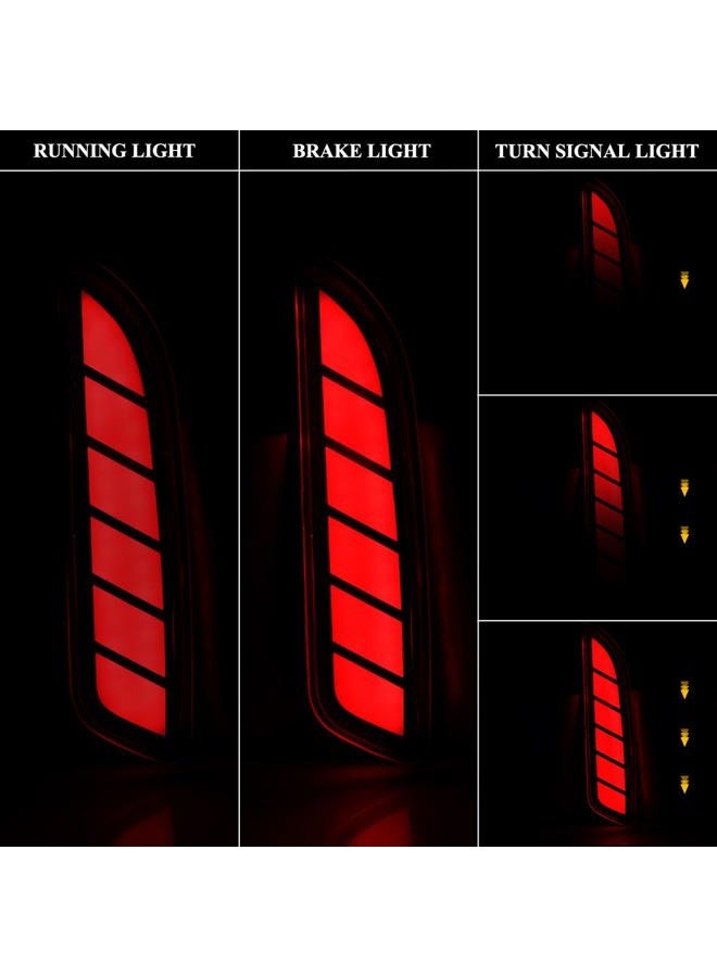 VGETTING LED Rear Reflector Lights For Toyota Corolla Cross 2020-2022 Rear Bumper Lamp with Sequential Turn Signal, Brake Light Red Lens Checked Pattern - Image 4