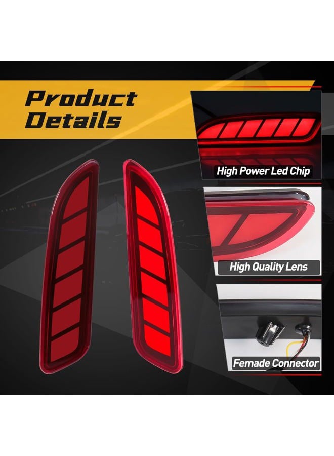 VGETTING LED Rear Reflector Lights For Toyota Corolla Cross 2020-2022 Rear Bumper Lamp with Sequential Turn Signal, Brake Light Red Lens Checked Pattern - Image 3