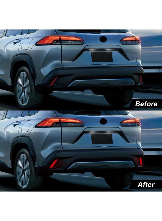 VGETTING LED Rear Reflector Lights For Toyota Corolla Cross 2020-2022 Rear Bumper Lamp with Sequential Turn Signal, Brake Light Red Lens Checked Pattern - Image 5