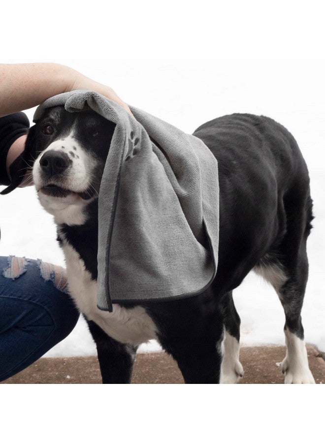 ريتز منشفة ريتز الفاخرة للحيوانات الأليفة المصنوعة من الألياف الدقيقة المطرزة (عبوة من 3 قطع)، 18 بوصة × 28 بوصة، عالية الامتصاص، سريعة الجفاف، طويلة الأمد، فائقة النعومة، مصنوعة من 80% بوليستر و20% بولي أميد، لون رمادي - Image 4