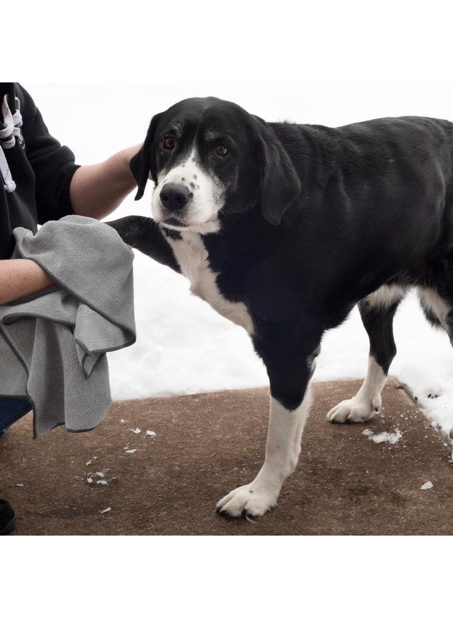 ريتز منشفة ريتز الفاخرة للحيوانات الأليفة المصنوعة من الألياف الدقيقة المطرزة (عبوة من 3 قطع)، 18 بوصة × 28 بوصة، عالية الامتصاص، سريعة الجفاف، طويلة الأمد، فائقة النعومة، مصنوعة من 80% بوليستر و20% بولي أميد، لون رمادي - Image 5