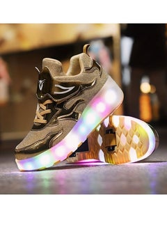 LITTLE ROCKZ LED Flash Light Fashion Shiny Sneaker Skate Heelys Shoes With Wheels And Lightning Sole  - Image 2